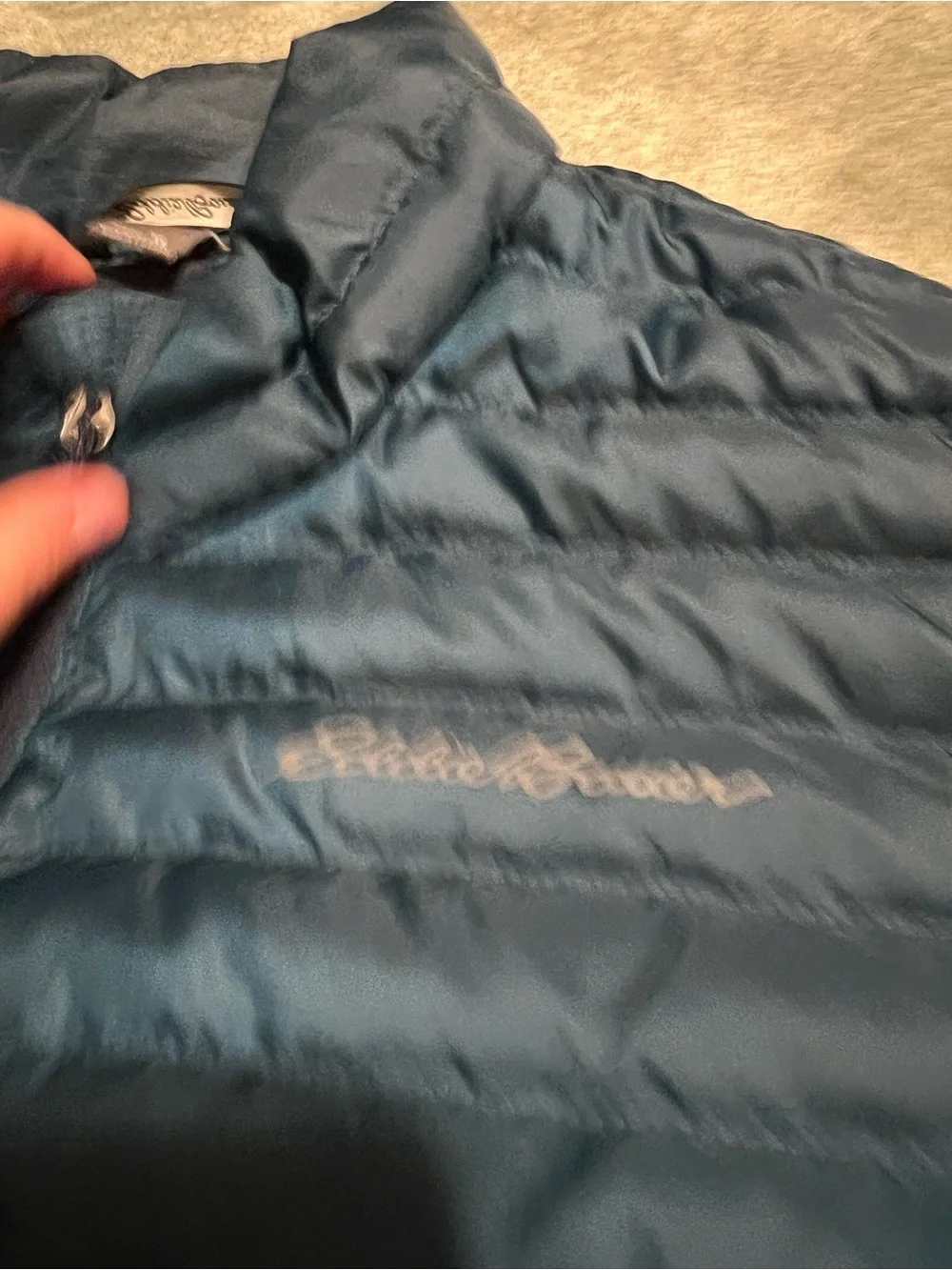 Eddie Bauer Men's Quilted Packable Vest in Navy Blue